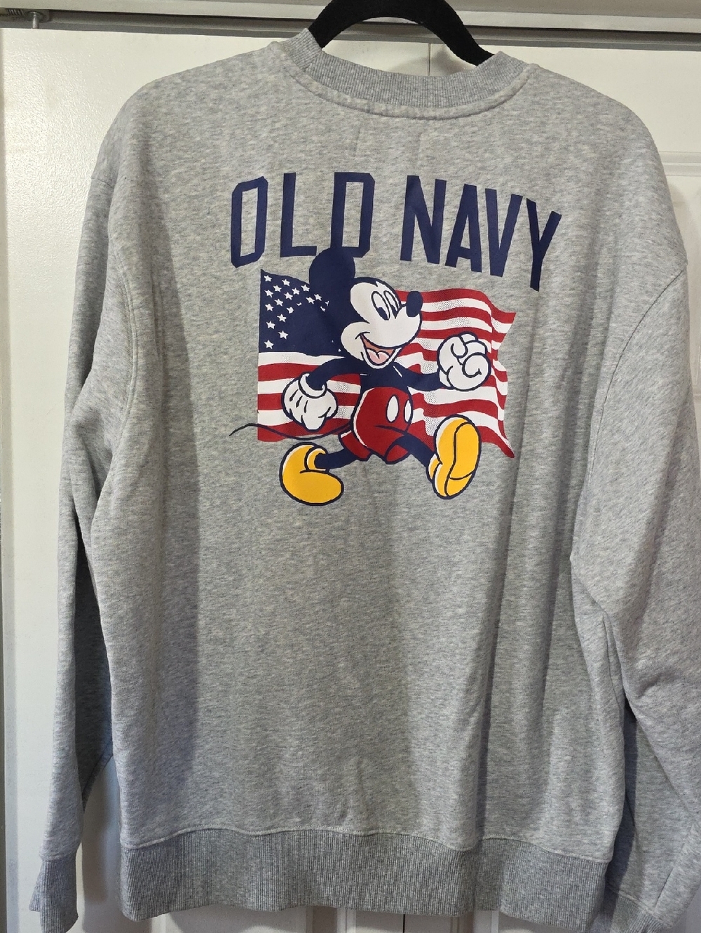 Old Navy Gray Crewneck Sweatshirt X Mickey Mouse 4th Of July Collection - Picture 3 of 4